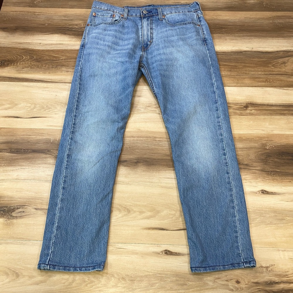 Levi's 502 Jeans Mens 33x30 Tapered Cotton Blend Stretch Medium Wash Blue
